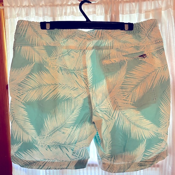 Men’s XL American Eagle Teal/White Palm Design Bathing Suit - Picture 2 of 2